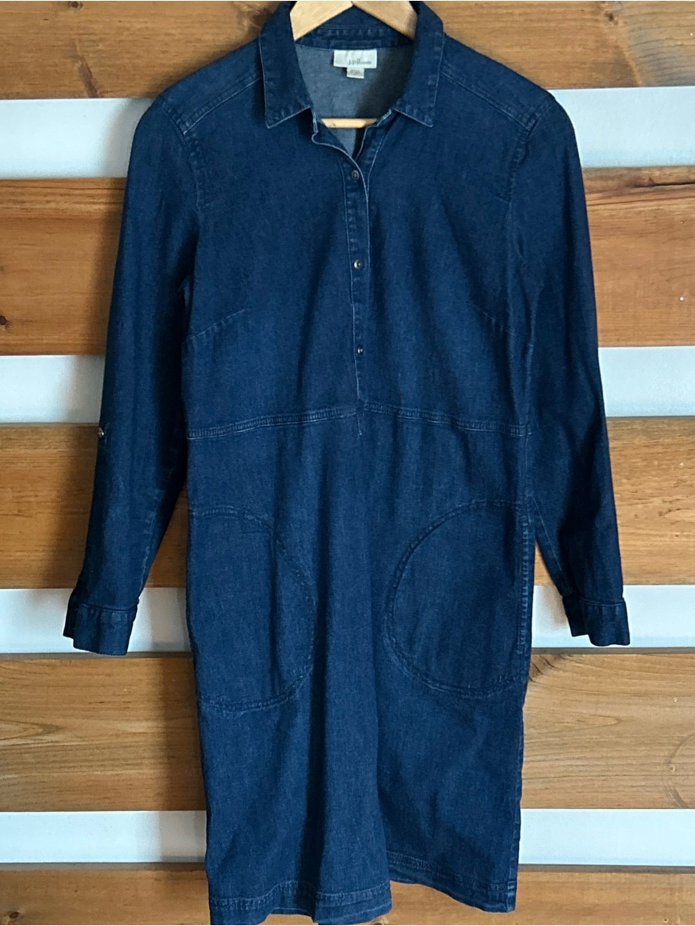 J. Jill Dress Denim‎ Shirt Chambray Travel Casual Cowgirl Feminine Petite Small